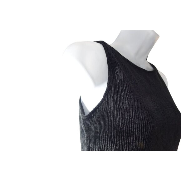 90s Y2k Black Velvet Size 6 Grunge Goth Dark Romance Dress Long Sleeveless Form - Picture 3 of 8